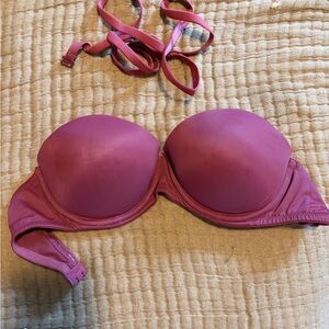 PINK Victoria's Secret Strapless Bra in Mauve